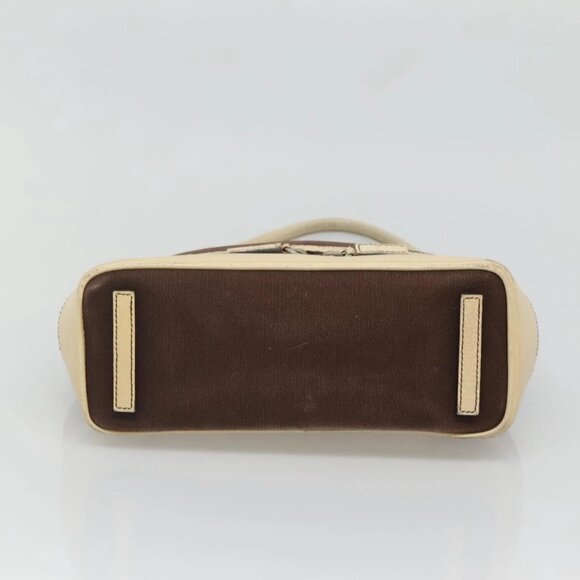 PRADA Shoulder Bag Canvas Leather Brown Silver Auth bs26588 - Picture 6 of 16